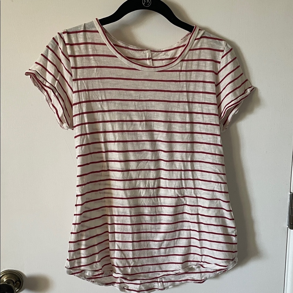 Caslon Red and White Striped Short Sleeve Tee